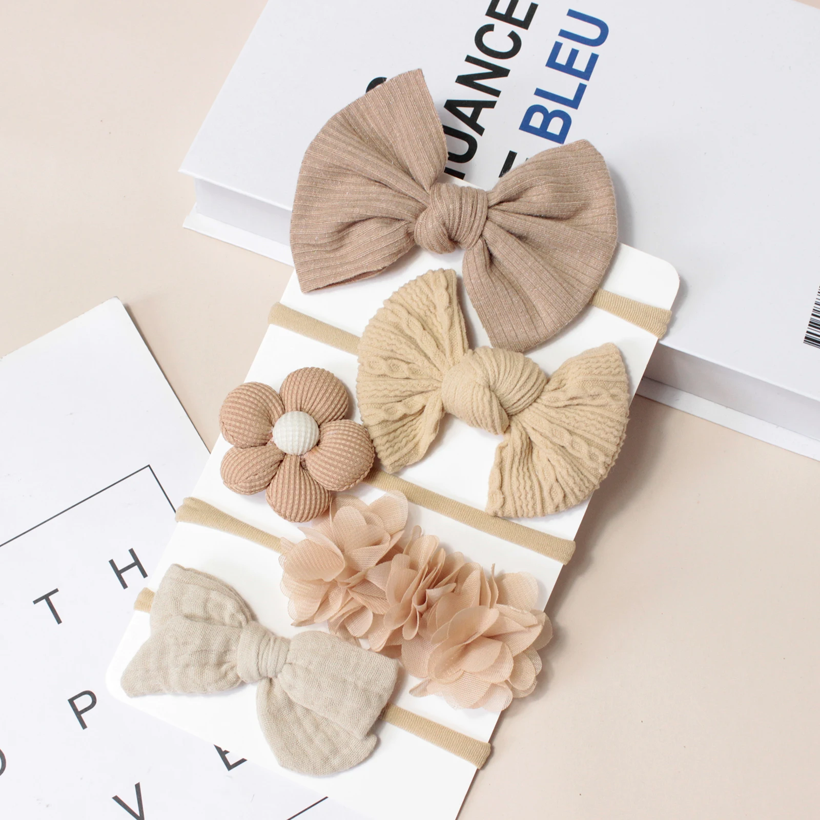5pcs Flower Bow Cute Headband  Girl\'s Photo Party Sweet Headwear  Comfortable Soft Fashionable Exquisite Girl Hair Accessories