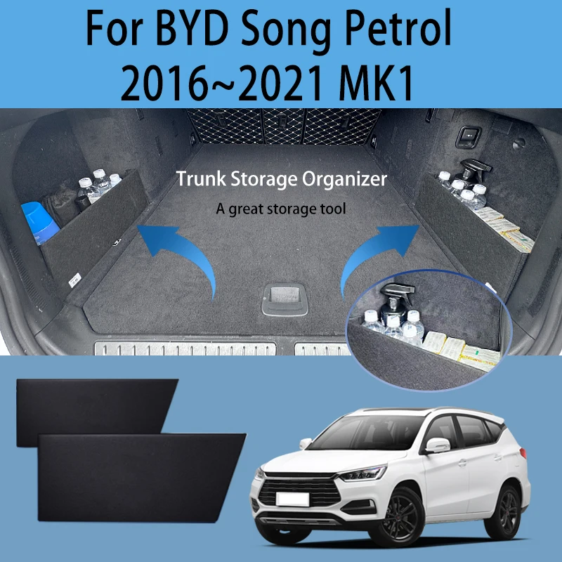 

For BYD Song Petrol 2016~2021 20 MK1 Multifunction Trunk Storage Partition Storage Auto Interior Parts Organizer Car Accessories