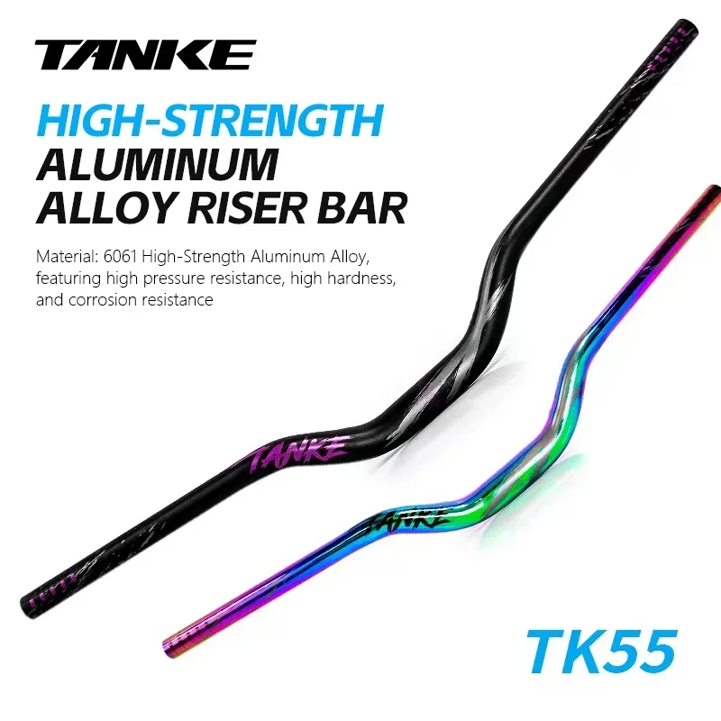 TANKE 31.8 مللي متر دراجة هوائية جبلية المقود سبائك الألومنيوم دراجة الناهض المقود 55 مللي متر ارتفاع 780 مللي متر طول الجبلية ابتلاع على شكل المقود