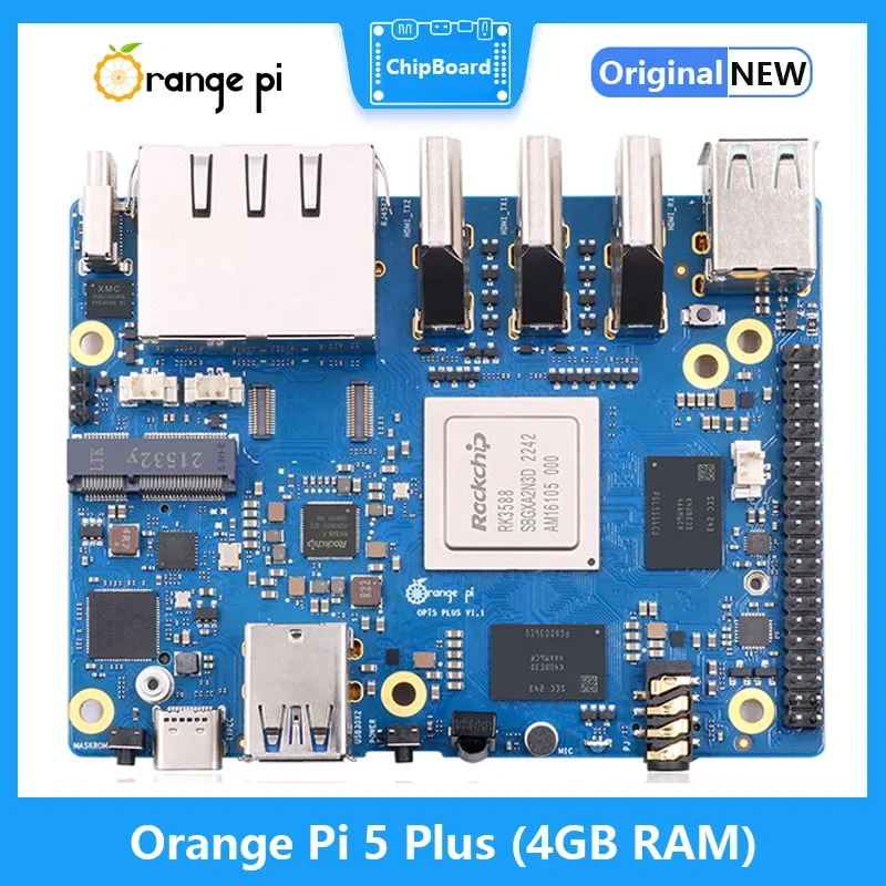 Orange Pi 5 Plus Single Board Computer 4GB RAM RK3588 PCIE Module External Wifi6.0+BT5.0 SSD Orange Pi5 Plus Run Android Debian