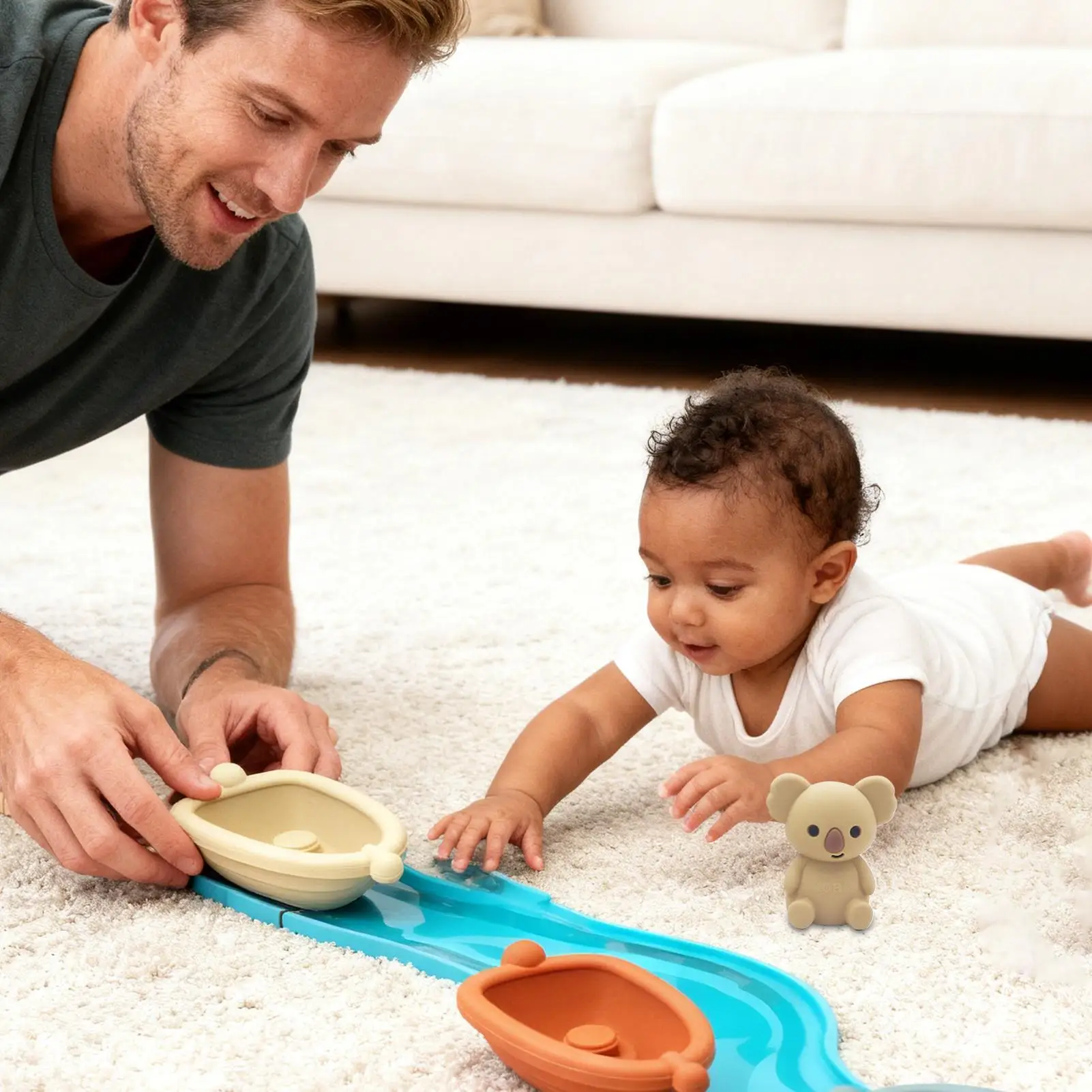 ชุดของเล่นอาบน้ำธีมสัตว์ เกมซ้อนนิ้ว ของเล่นเรือลอยน้ำ สำหรับเด็กชาย เด็กหญิง ใช้ได้ที่บ้าน เดินทาง อ่างอาบน้ำ ฝักบัว สระว่ายน้ำ