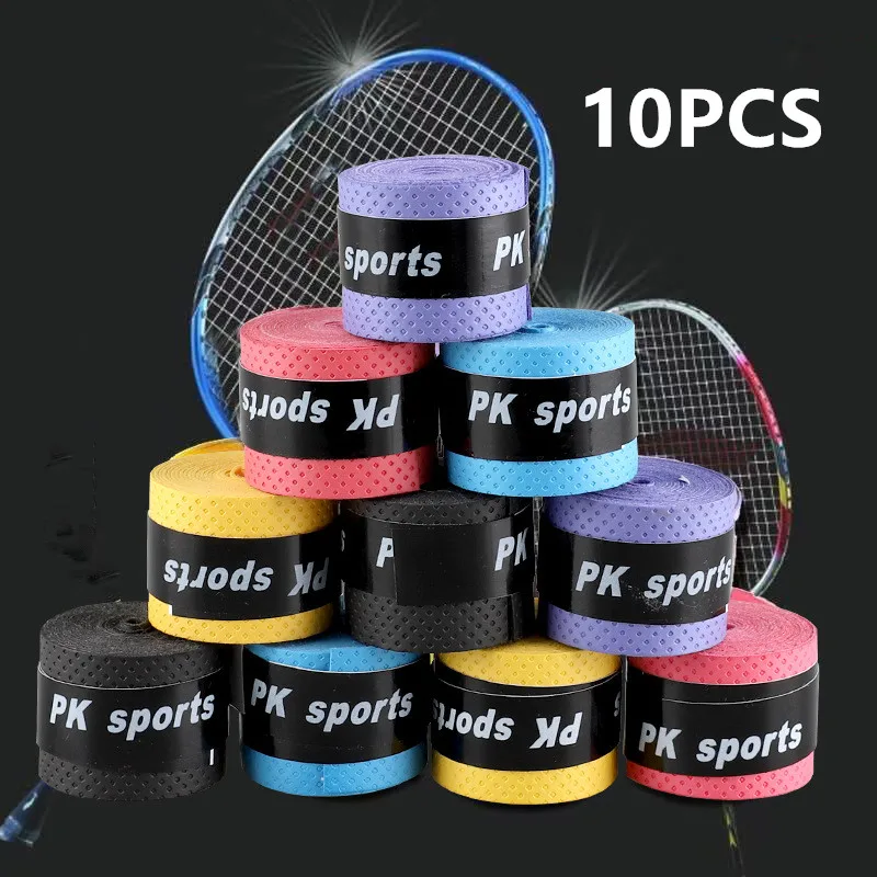 

10 шт. разноцветные ленты для захвата теннисной ракетки, впитывающие ленты из искусственной кожи для теннисной ракетки, противоскользящие аксессуары для тенниса