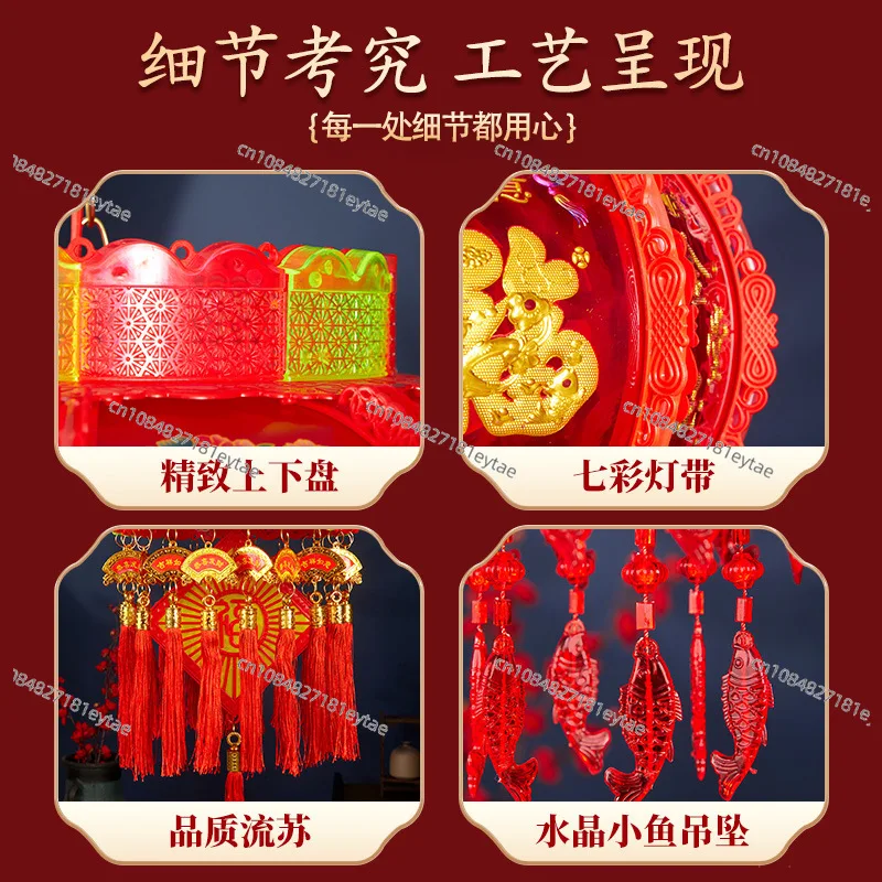 2024 new rotating lantern pendant colorful led marquee balcony gate palace lamp pendant New Year's decoration