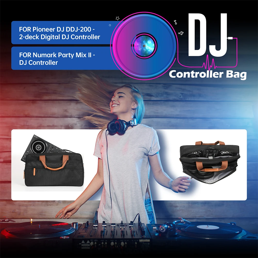 EVA DJ Controller Padded Storage Bags Scratch-resistant DJ Turntables Protective Case for Numark Party Mix II/Pioneer DJ DDJ-200