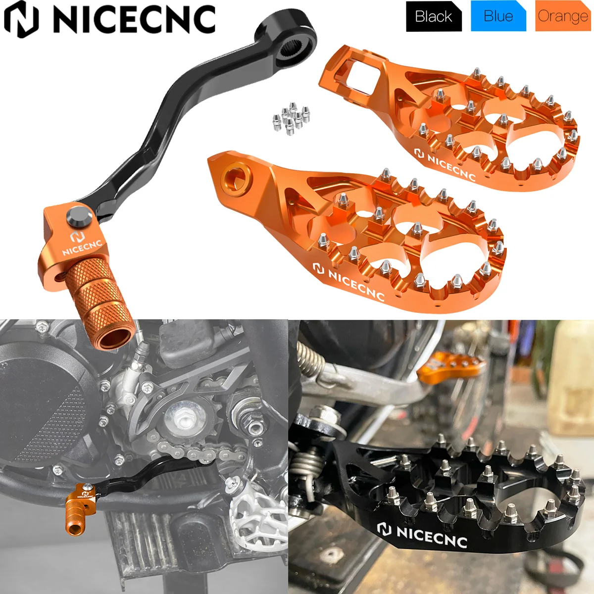 

NICECNC Для 2024 KTM EXC 300 XCW 250 150 XC SX 125 250 300 2023 Мотоцикл переключения передач рычаг переключения ноги колышки подножка педаль комплект