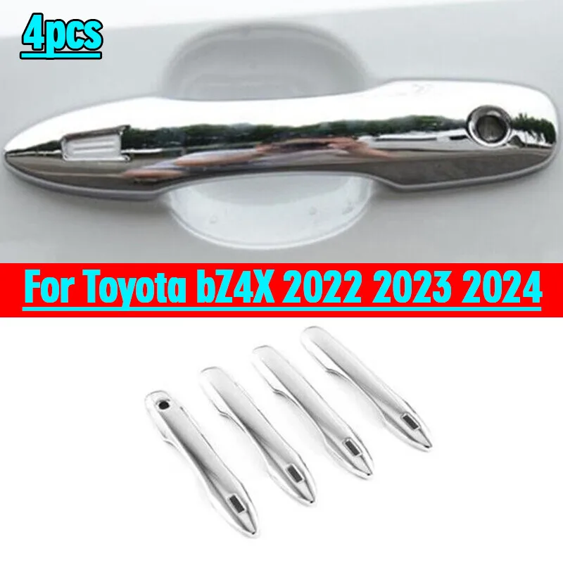 

For Toyota bZ4X 2022 2023 2024 Chrome 4PCS Exterior Door Handle Cover Trim