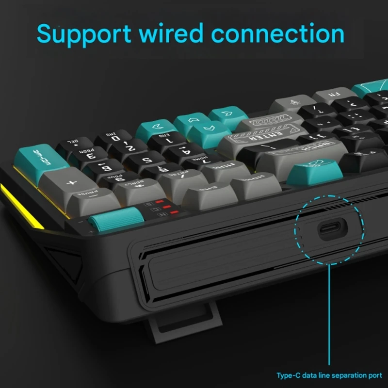 RGBs Backlits Mechanical Feel Cord Keyboards 97Key Compact Design Dedicated Volumes Knob ABS Construction For PC 896C
