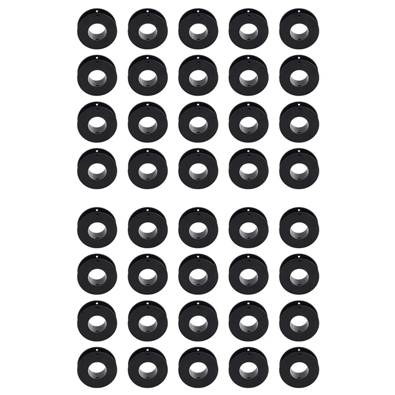 

【Home-Accessories】40Pcs Empty Spools, 2.1X0.7 Inch Plastic Thread Spools Ribbon Spools Black Craft Spools Wire Spool Weaving Bob