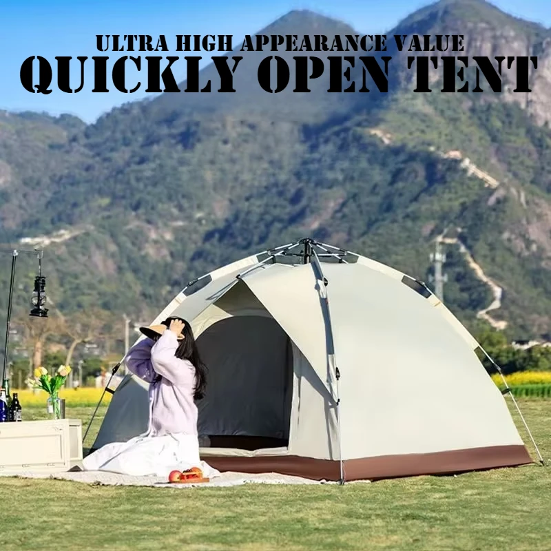 Outdoor Automatic Tent Portable Camping Thick Rainproof Tent Automatic Quick Opening Family Tent Picnic