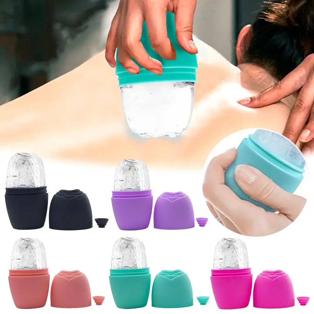 Boule de glace Rose, rouleau de massage du visage, moule de peau en Silicone réutilisable, masseur de beauté, raffermissant, Lifting du visage, outil de glace P2H1