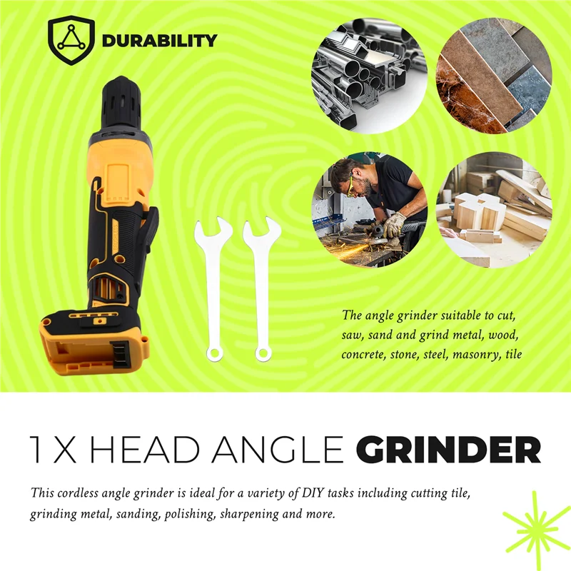 

ABKU-Brushless Angle Grinder Fordewalt Battery(No Battery) Flat Head Angle Grinder Bare Machine Tool Cutting Machine