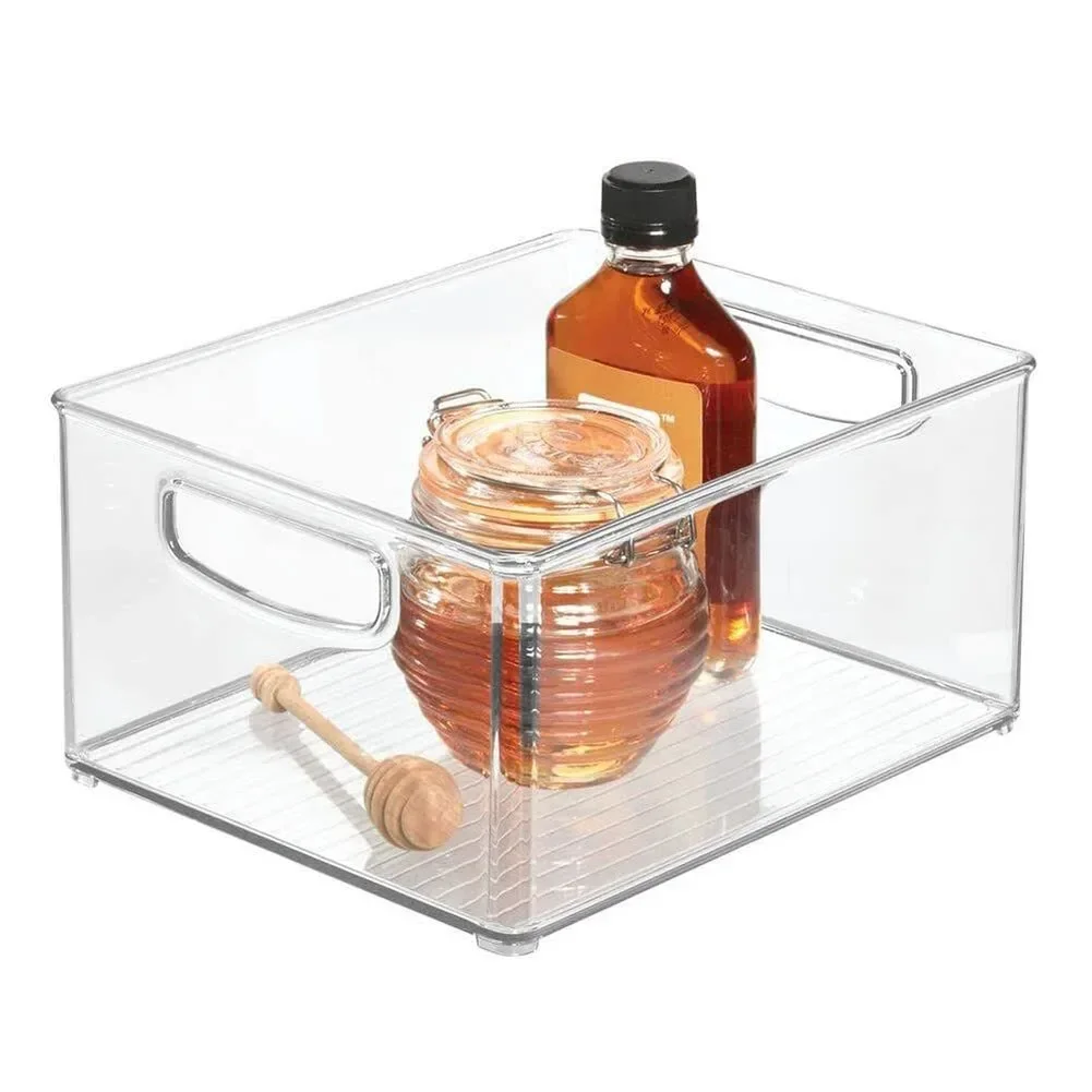 Acrylic Clear Storage Box Bin Refrigerator Organizer Drawer Storage-Box Cabinet Desktop Food/Snack Makeup Storage Box Containers