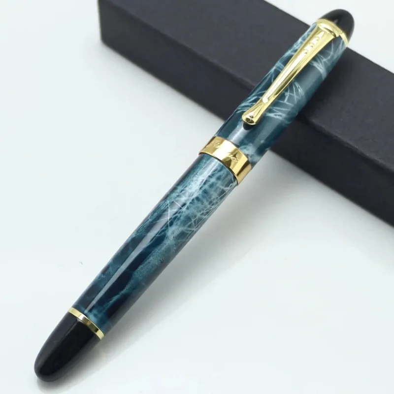 JINHAO X450 Fountain Pen 18KGP Broad Nib Blue and Black Fog Pattern 22 Styles Stationery School&Office Supplies Writing Pens