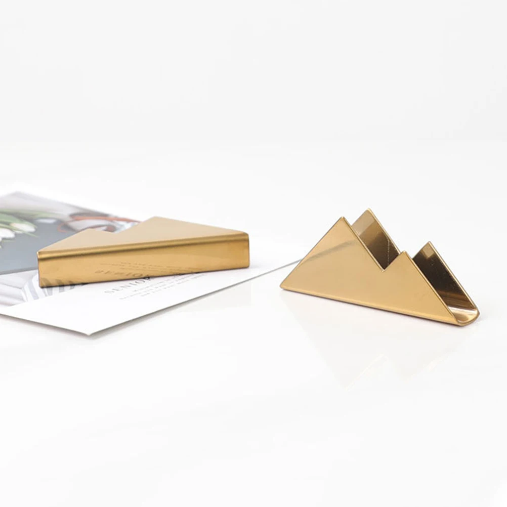 

2 Pcs Business Card Holder Ornaments Desk Cards Organizer Display Storage Holders for Stainless Steel Stand