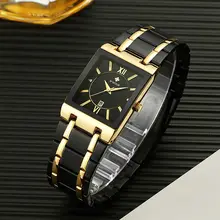 Men's Gold Square Waterproof Watch #4
