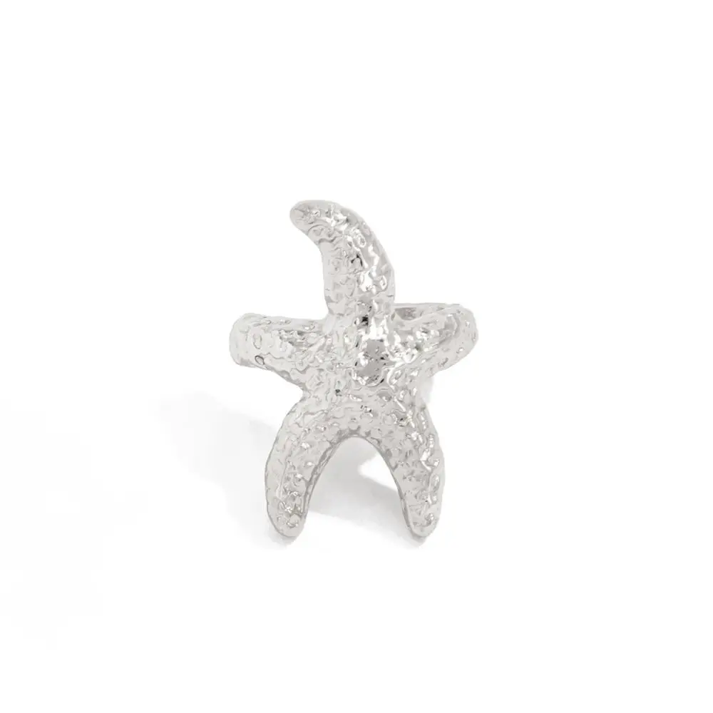 Vintage Flower C Shape Ear Cuff Silver Metal C-shaped Ear Clip Minimalism Vacation Style Gold Jewelry Wear