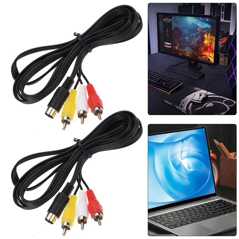 2Pcs 3RCA 1.8 9 Pin…