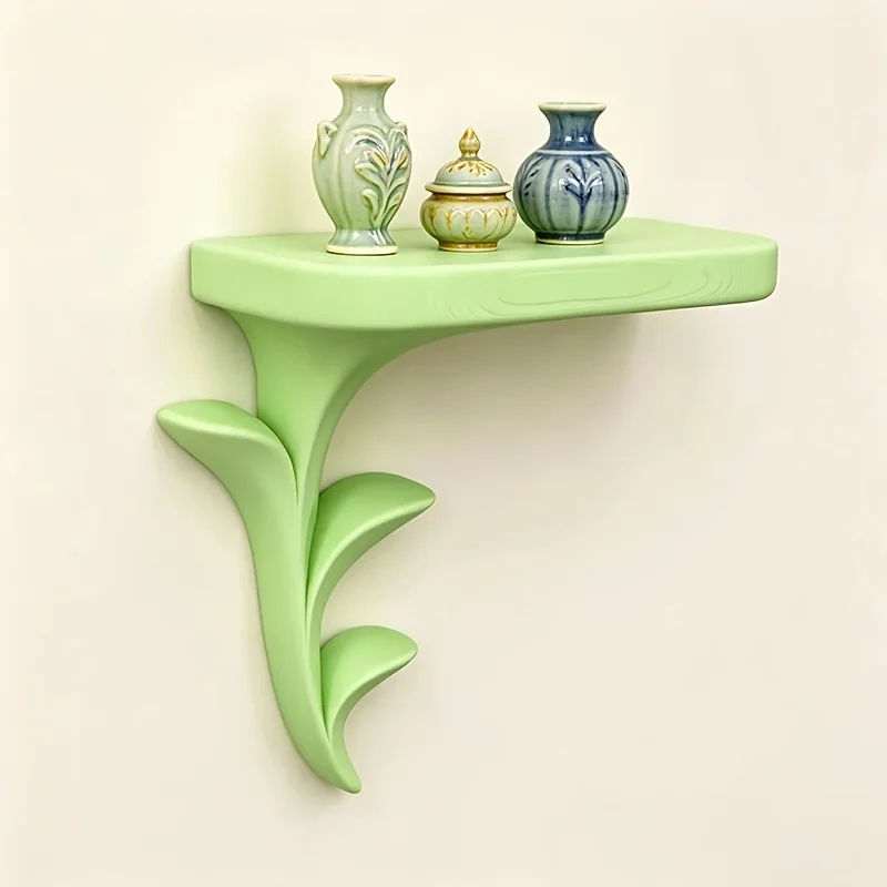 1-Piece Set of Sprout-Shaped Storage Rack, 3D Printed Sprout-Shaped Wall-Mounted Shelf, Creative Plant-Style Wall Storage Rack, Figurine Decoration Display