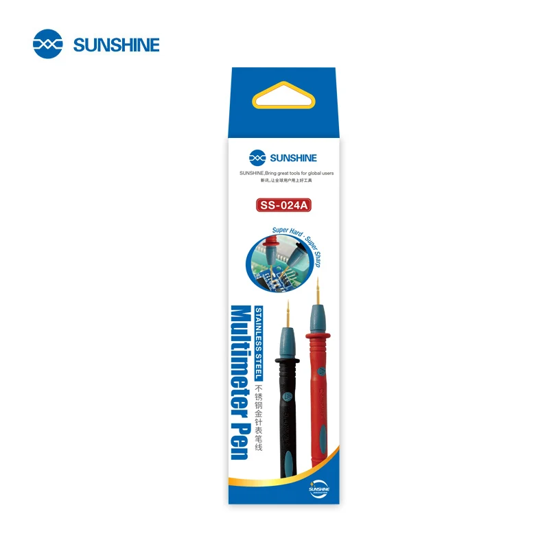 SUNSHINE SS-024A Multimeter Pen 1000V 20A For Digital Multimeter Test Rod Soft Anti-scalding Silicone Wire Extra Tip Test Pen