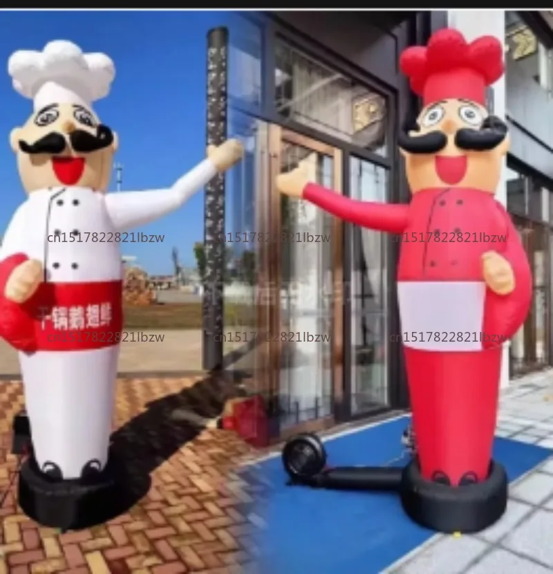 Winkende Aufblasbare Cartoon-Puppe Koch für Feiern und Catering, mit und ohne Ventilator