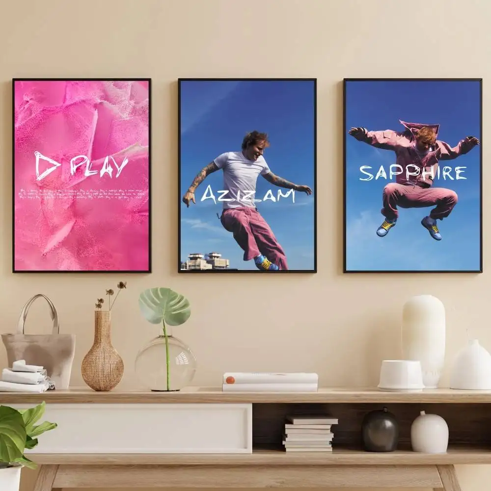 

E-Ed S-Sheeran play Poster Self-adhesive Art Waterproof Paper Sticker Coffee House Bar Room