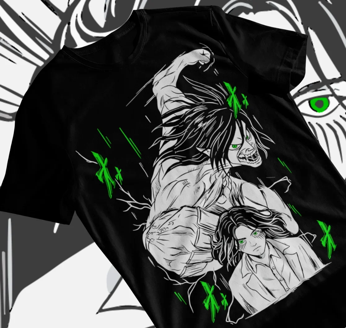 Eren Yeager Aot New Unisex T-shirt,Anime,Attack On Titan,Graphic Tee, Soft Tee