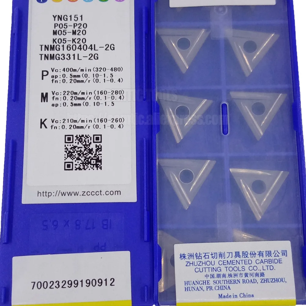 

100% ZCC TNMG160404L-2G TNMG 160404 YNG151 CNC Turning Tools Blade