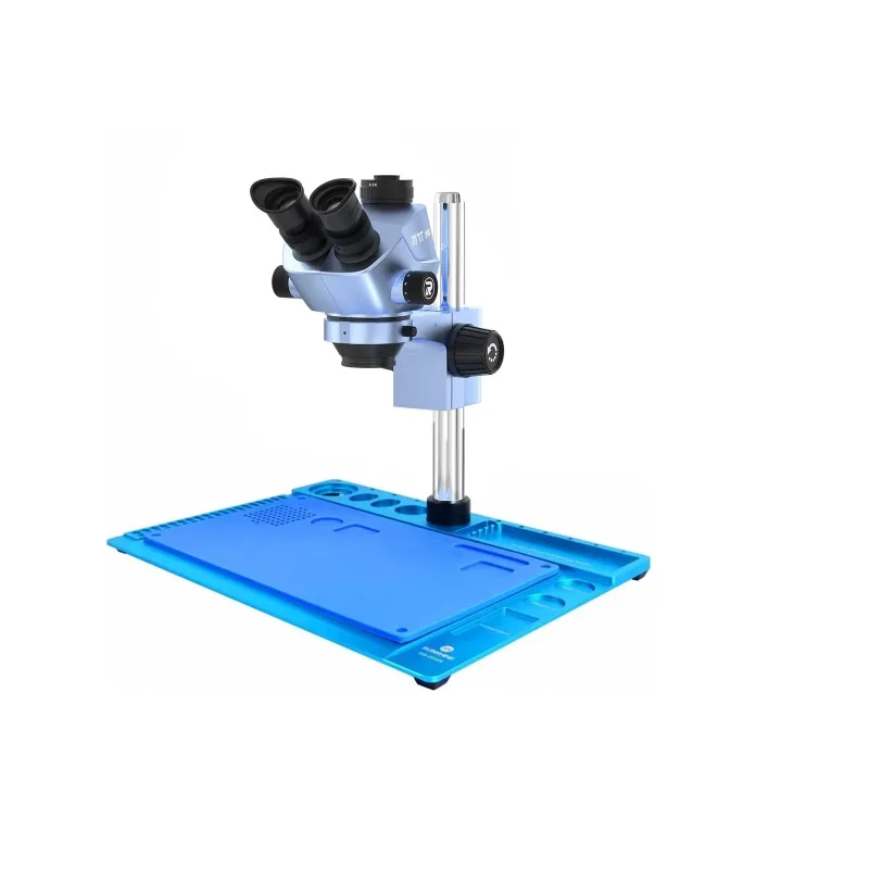 

RL-M7T Pro-004N Trinocular HD Stereo Microscope+RL-033M Light Source+0.5CTV Adapter+MC1 4K HD Came ra for Phone PCB Repair