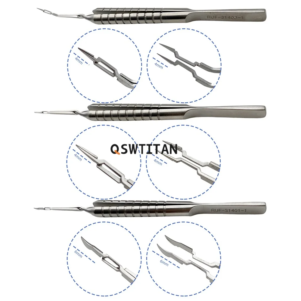 แหนบผ่าตัดตาไทเทเนียมอัลลอยด์ 115 มม. อะคาโฮชิ ฟาโก พรีชอปเปอร์ แบบตรง/งอ