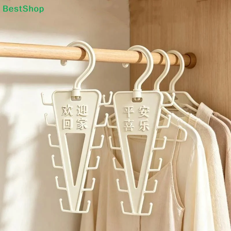 〔P〕1/2 PCS White V Shaped Over Door Hanger With 12 Hooks 360 Degree Rotation For Storing Bags Hats Scarves Clothes In Entryway