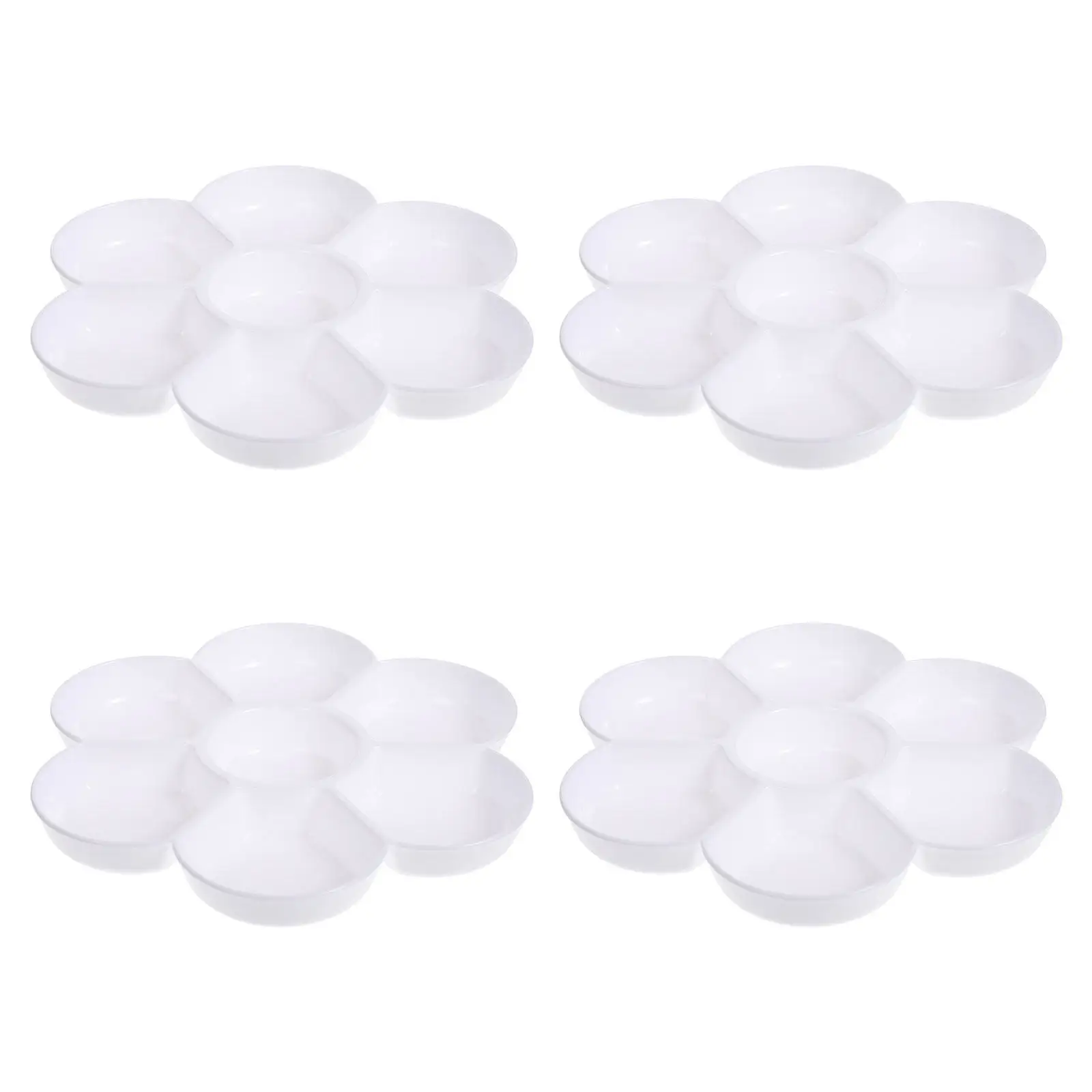 4Pcs Art Paint Tray Small Lightweight Color Mixing Pallet Made of Wear Resistant PP Material for Artists Students Children