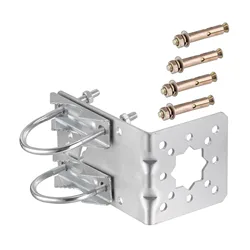 Superbat Universal Adjustable Angle Pole L Bracket Roof Mount for Starlink Dish & Universal Antenna - Steel Pole Clamp Bracket