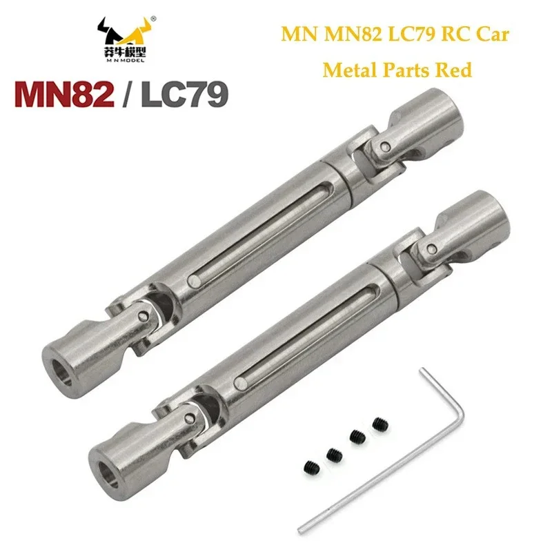 MN MN82 LC79 RC Car Parts Shock Absorber Metal Red Drive Shaft Axle Gear Steering Gear Wheel MN82 LC79 Modification Parts