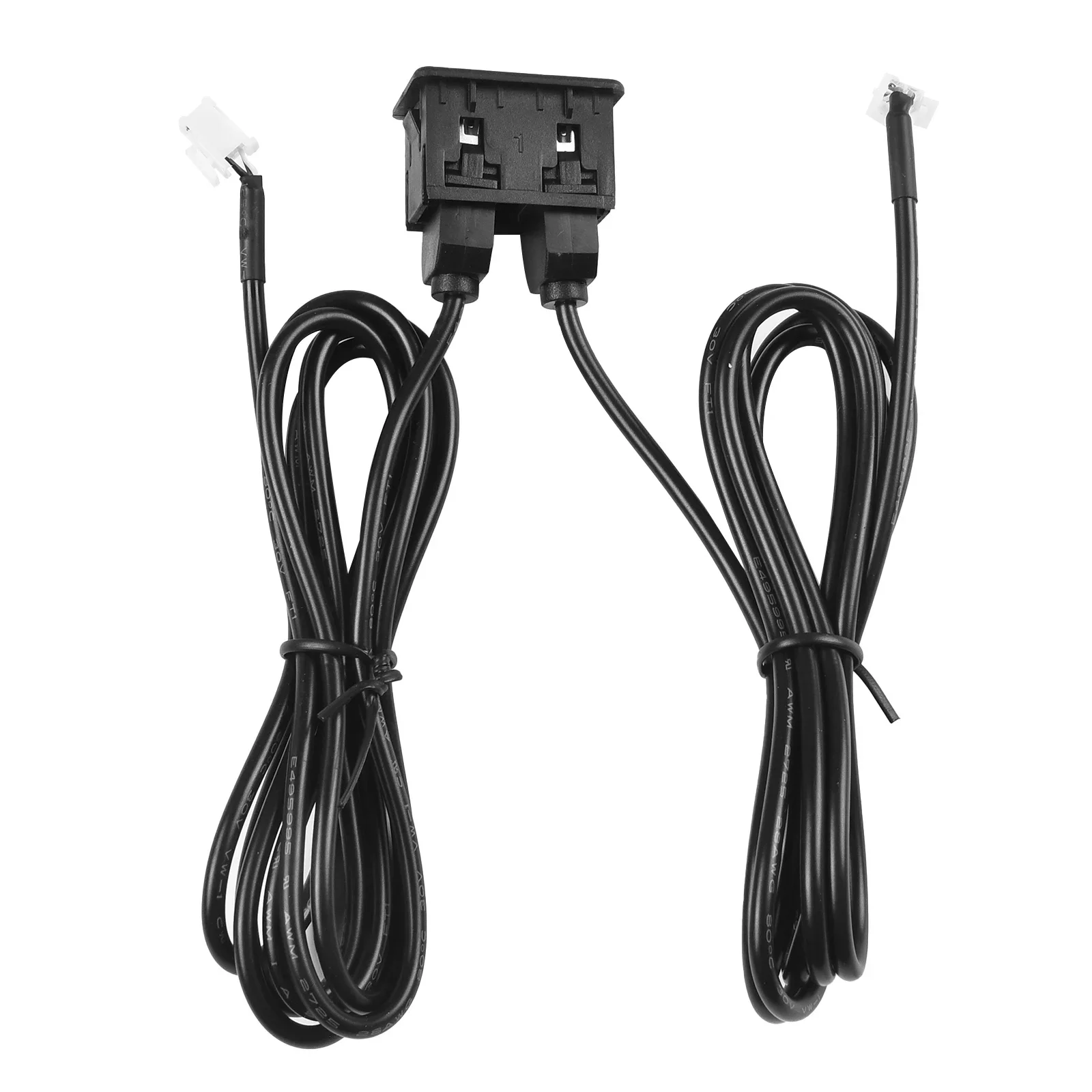 Dual USB Port Panel With 145cm Extension Cable Adapter For Car Dash Mount Installation On Vehicle Dashboards And Surfaces