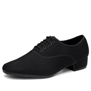 Modern Men's Jazz Sneaker, Black Professional, Oxford Superior, Latin Salsa Shoe, Low Heel, Tango, Ballroom Dance Shoes, Plus Size 8 Main Sales Latin Dance Shoes - №3