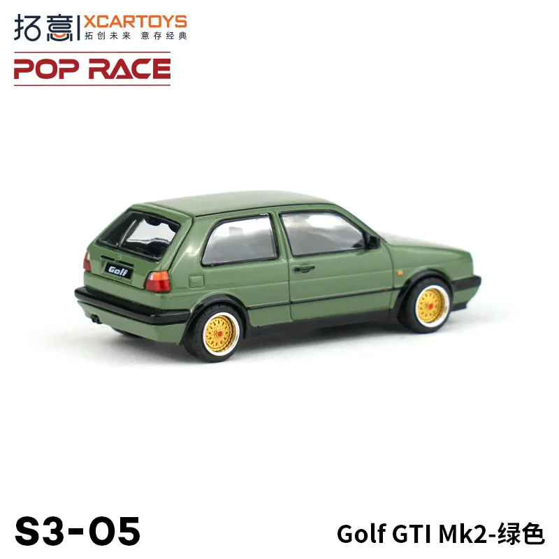 XCARTOYS POPRACE 1/64 Golf GTI Mk2 alloy car model, children\'s collection of decorative toys, for children\'s holiday gifts.