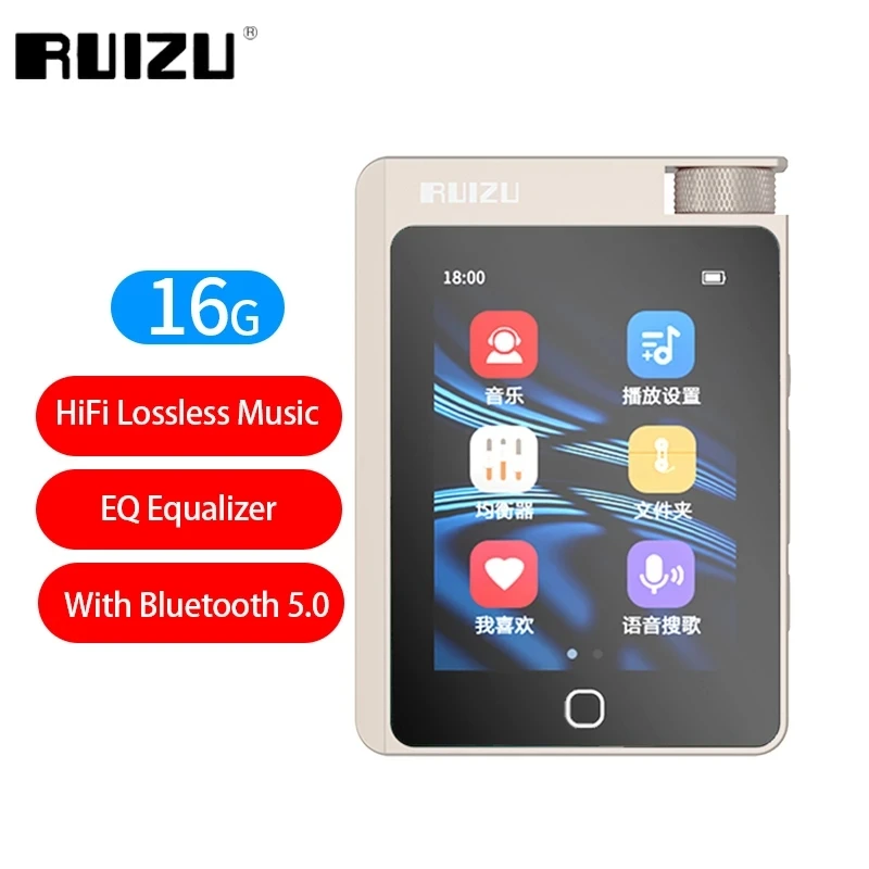 RUIZU A55 กีฬา 16GB DSD Lossless BT เพลง Mp3 เครื่องเล่น Hifi สนับสนุน EQ Equalization ปรับ MP3 Mini แบบพกพากีฬา Walkman