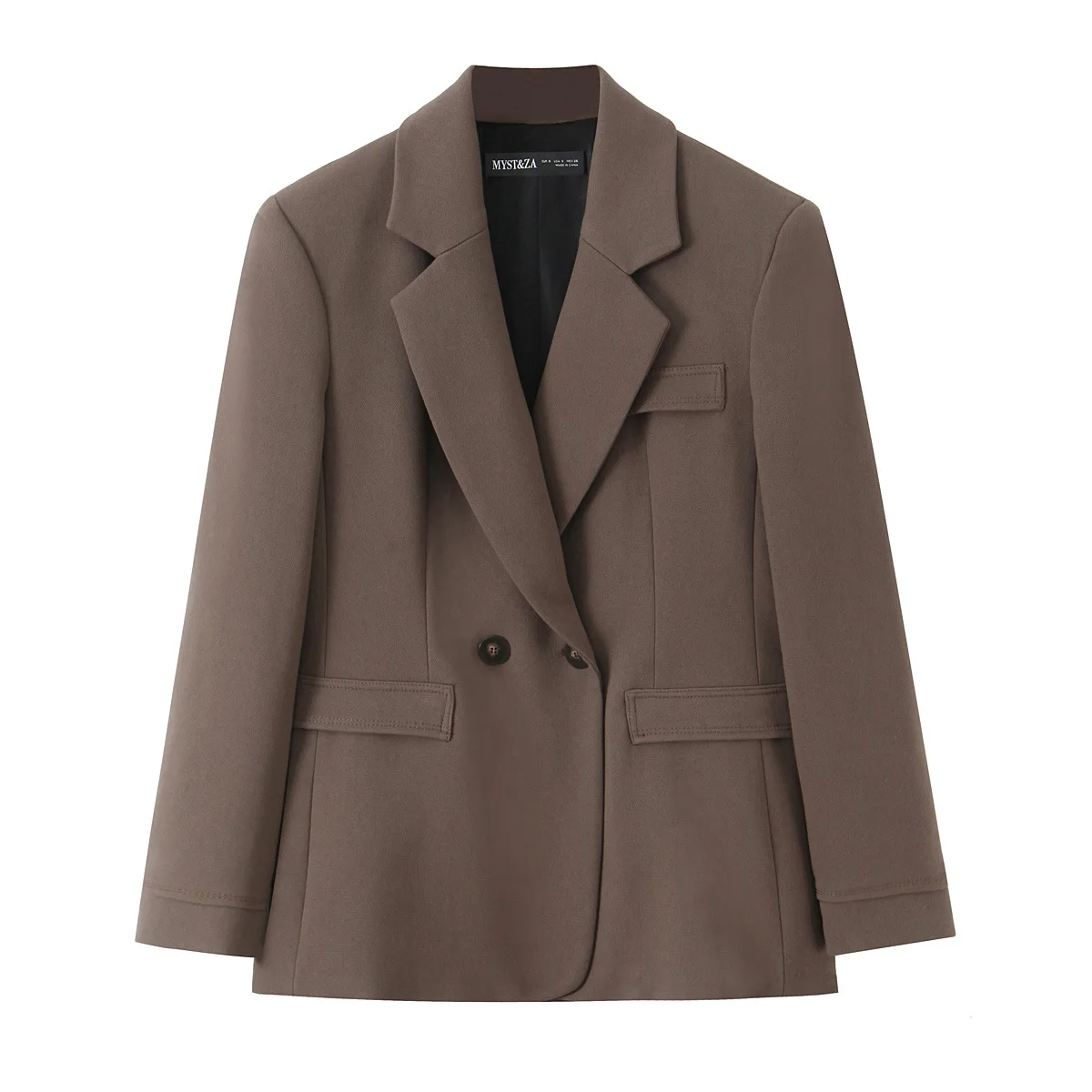 Women's double-breasted blazer with shoulder pads + zippered slim-fit pants   LG77
