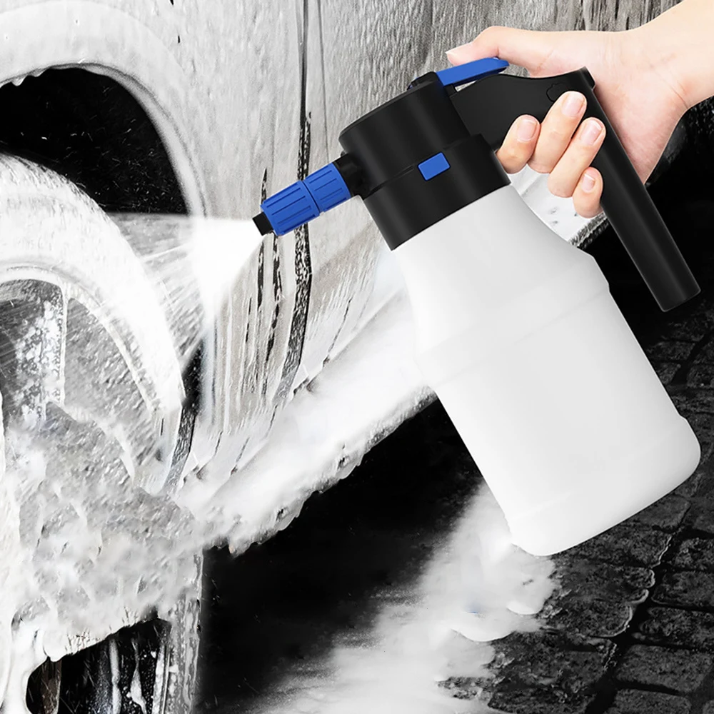 

1.5L Electric Car Snow Foam Sprayer, Spraying Can Watering Pot Bottle for Cleaning Car Wash, Built in Rechargeable Battery