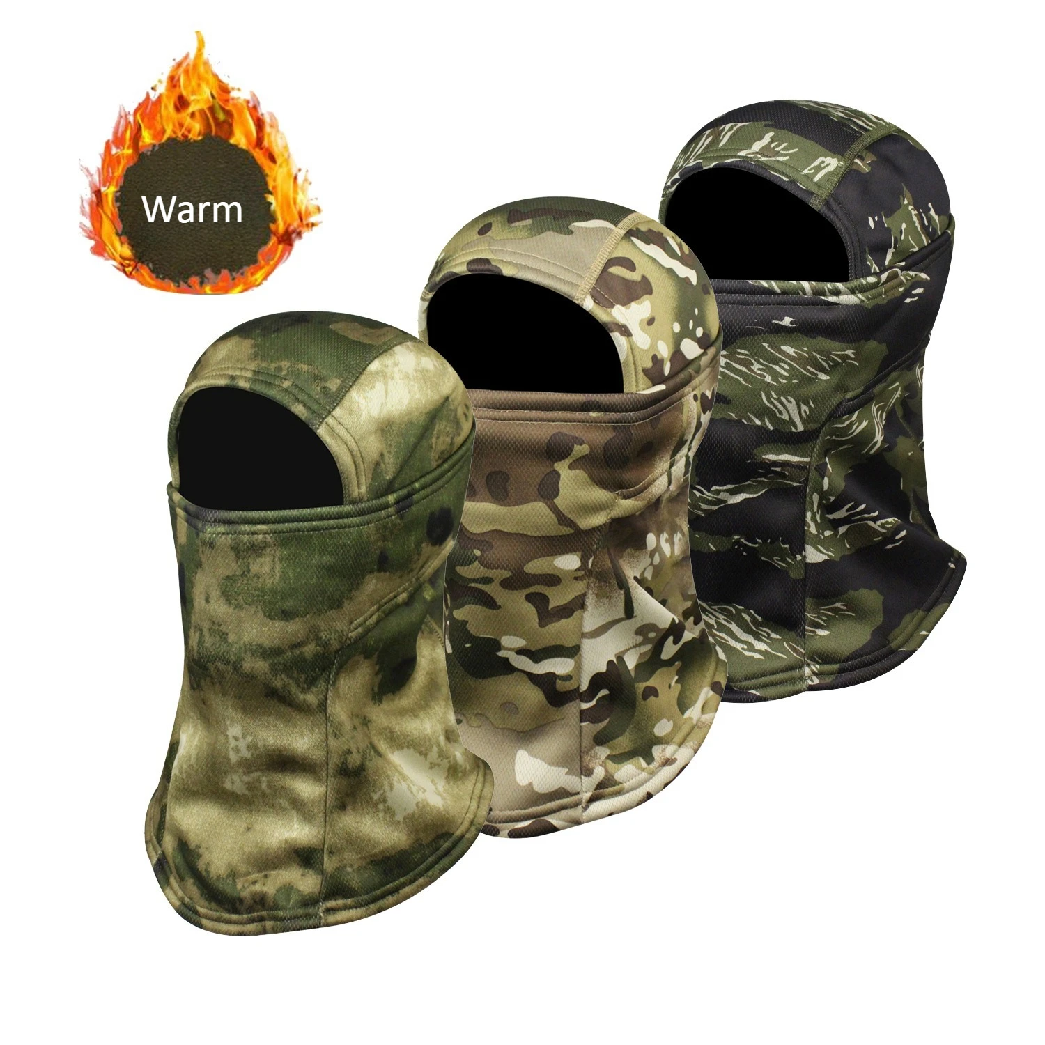 

Winter Fleece Camo Balaclava Hat Warm Cycling Full Face Mask Outdoor Hunting Hiking Motorcycle Ski Helmet Hood Head Cover Cap