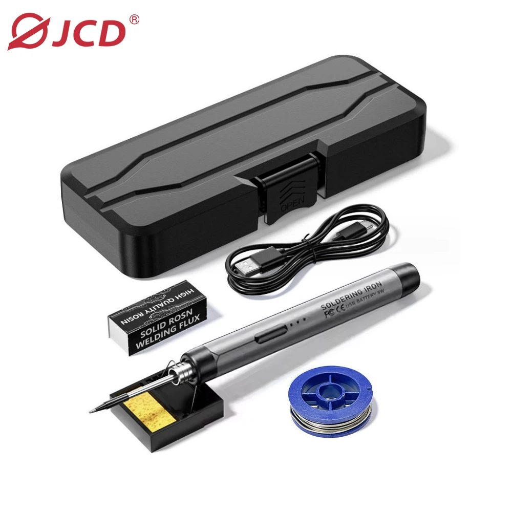 USB Soldering Iron Portable Set Household Type-C Interface 1000mAh Battery LED Display Adjustable Temperature DIY Welding Tools