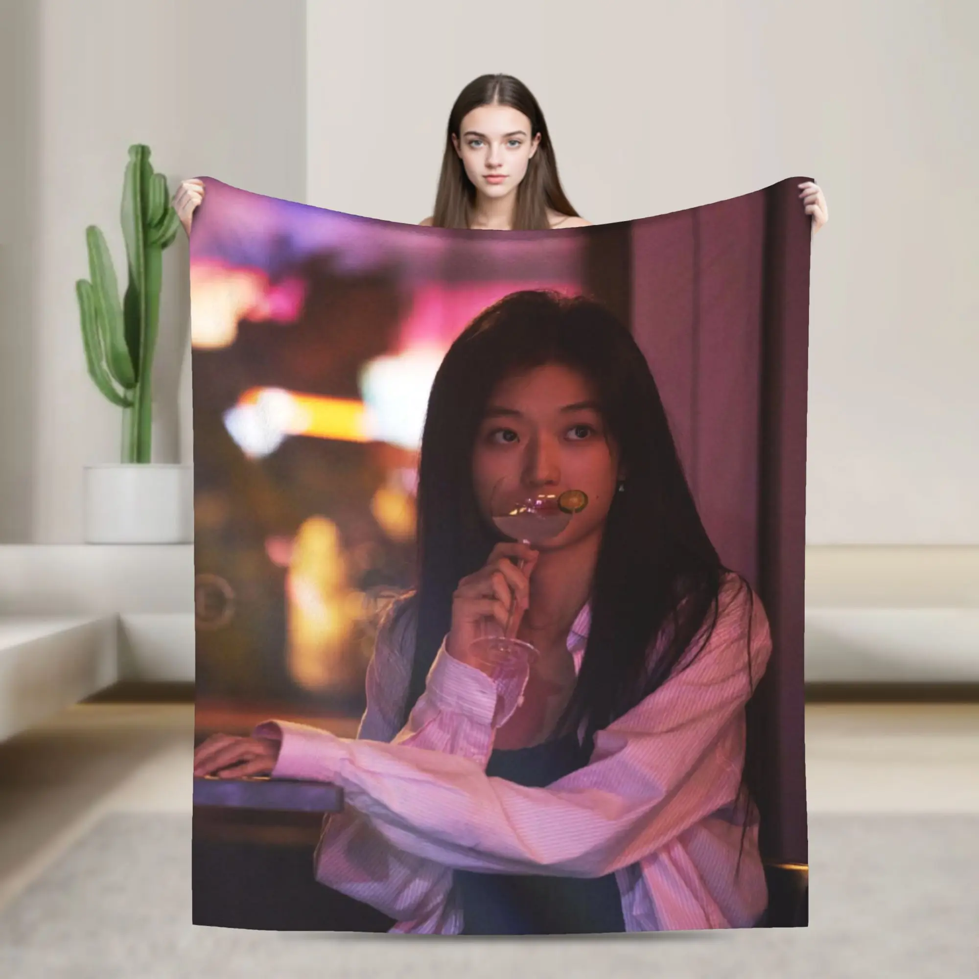 Warm Soft BlanketsChildren Decorative The Early Spring Sun qian Throw Blanket  Flannel Bedspread For Couch Aesthetic Sofa Cover