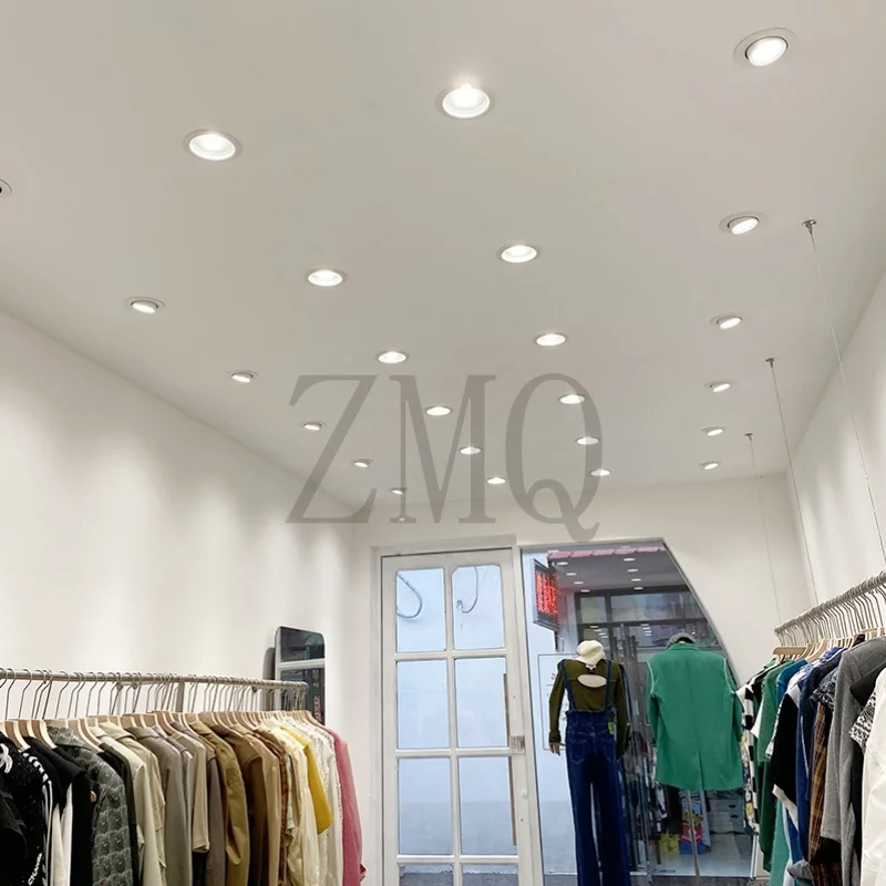 LED السقف النازل COB الأضواء 7 واط 9 واط 15 واط 20 واط 25 واط 30 واط 40 واط متجر الملابس الهندسة جزءا لا يتجزأ من الصورة التجارية