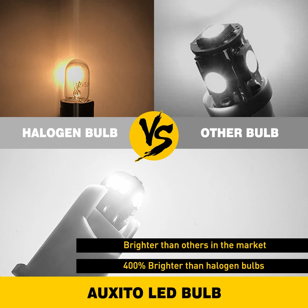 AUXITO 2x W5W LED Bulb T10 194 168 LED Canbus No Error Car Parking Position Signal Lamp Interior Light White 360 Degree Lighting
