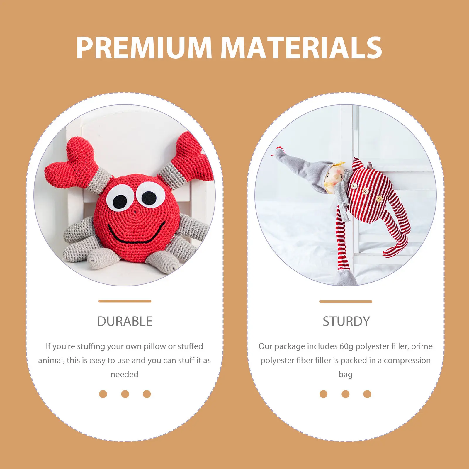 3 Bags Premium PP Cotton Filling High Resilience Fiber for Patchwork Pillow Stuffing Handmade Crafts Cotton for Stuffed Animal