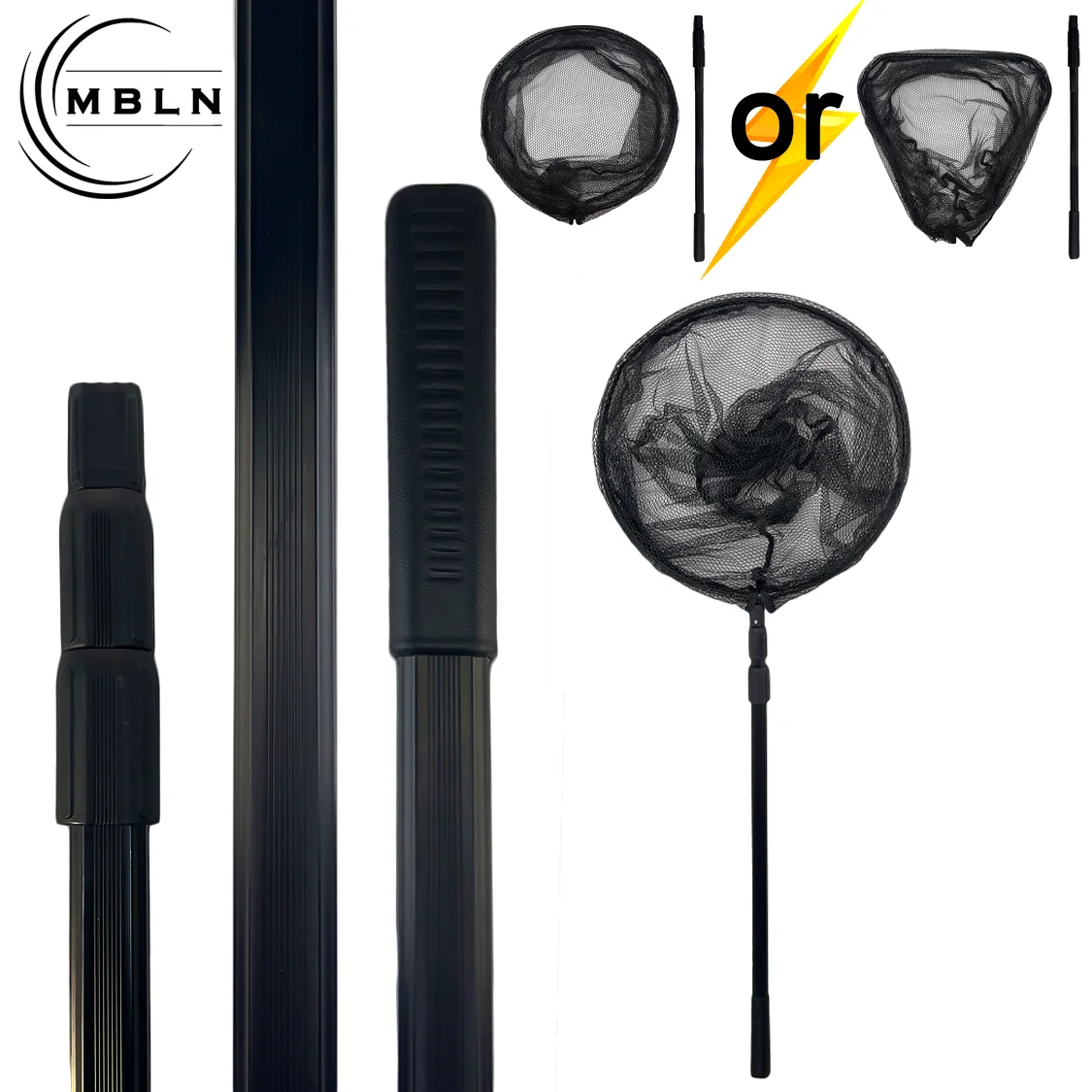 

1 шт. Посадочная сеть MBLN, головка 60 см, большая глубокая алюминиевая складная сетка, усиленные варианты круглого/треугольника