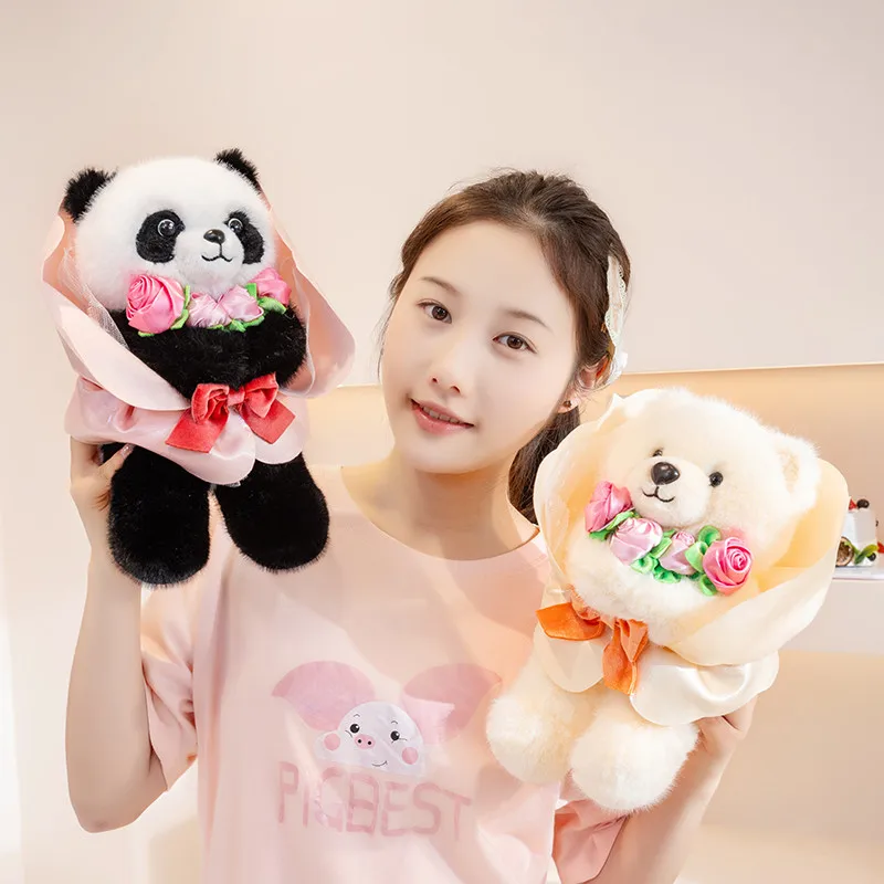 27 cm boeket kamer decor Valentijn pluche dier kussen Panda konijn beer schattig verjaardag Valentijnsdag cadeau voor vriendin