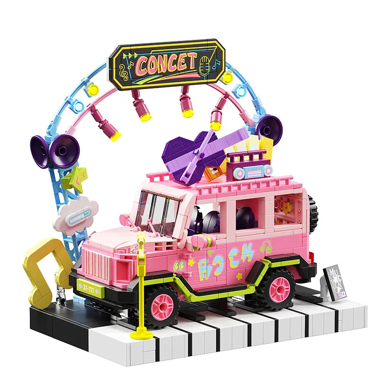 Moonlight Society 'Wanderful Imagination' Building Blocks - Open Trunk Car with Scenery, Micro-Particle Puzzle for Girls'