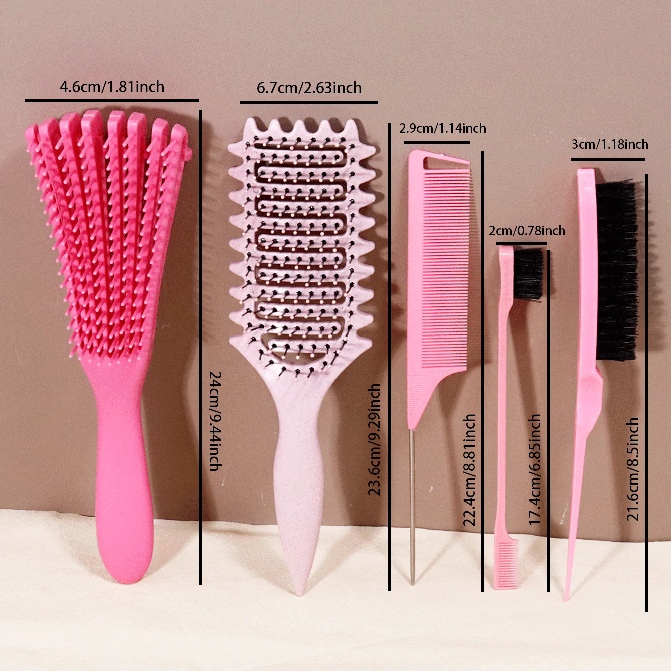 5pcs hair styling set, suitable for home hair salons, anti-static, anti tangling,special for real hair wigs view 6