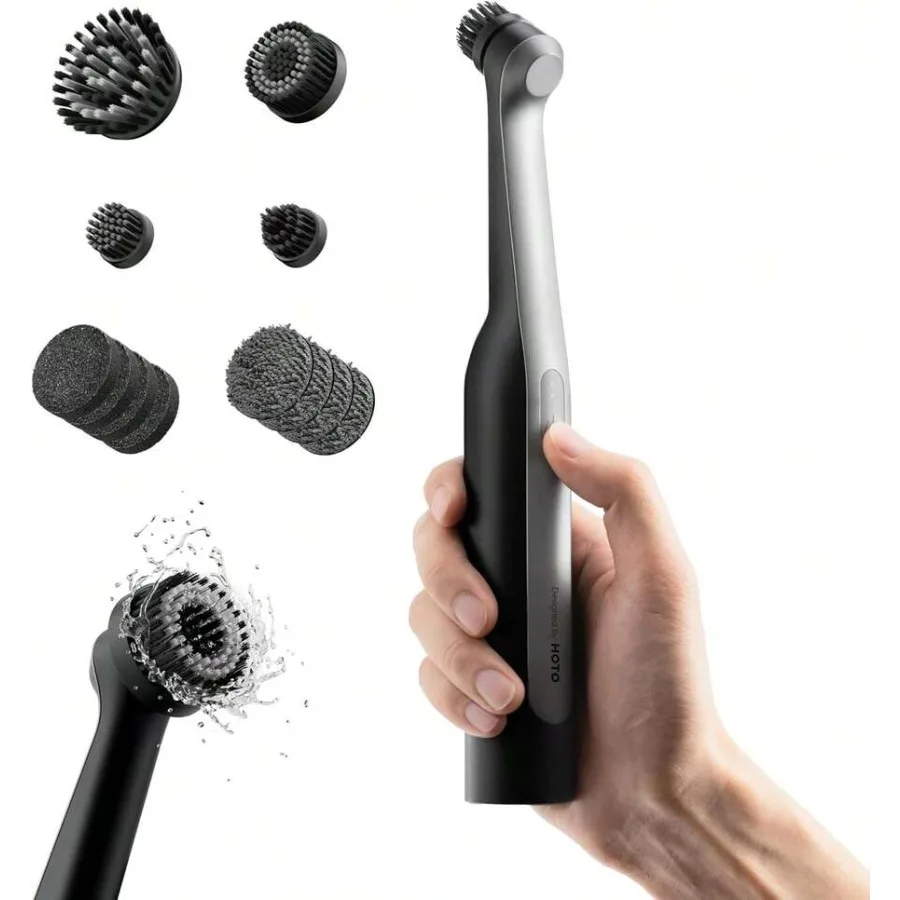 

Wall ™ Cordless Spin Scrubber, Electric Rechargeble Grout Cleaning Brush, IPX7 Waterproof Bathroom Scrubber, 12 Replaceable Bru